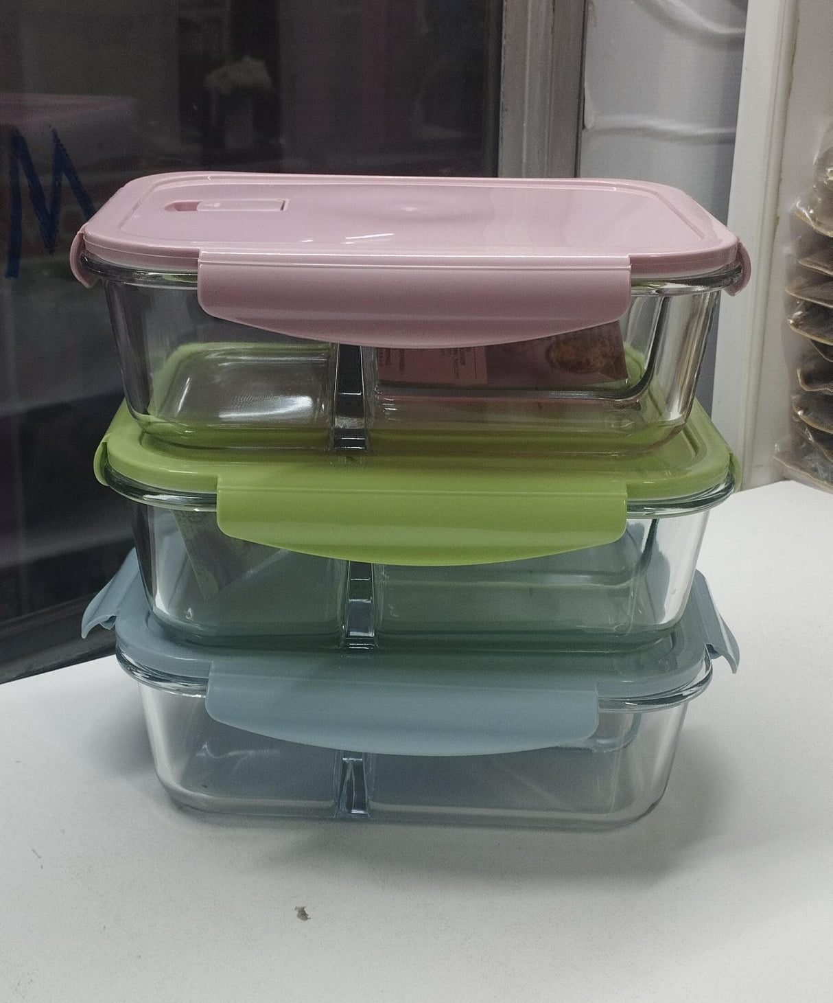 3 Grid Microwaveble Lunch Box Large Capacity 1400mls