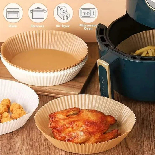 25pcs Premium Non-Stick Air Fryer Paper Liners – Round, Waterproof & Oil-Proof