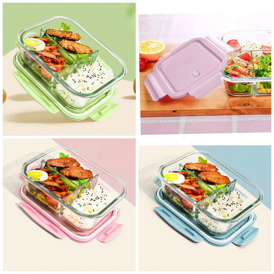 3 Grid Microwaveble Lunch Box Large Capacity 1400mls