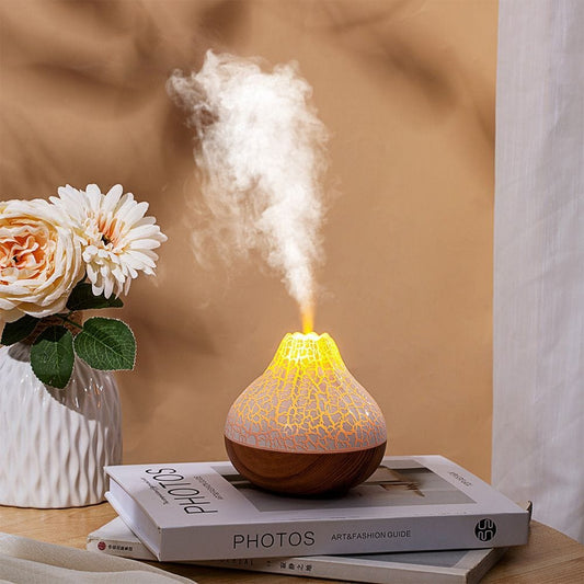 Volcano Aromatherapy Diffuser / Humidifier – 300ml Capacity with Color Gradient Ambient Light